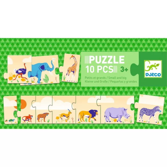 Djeco Skladacie puzzle, Malé a veľké, 10 dielov