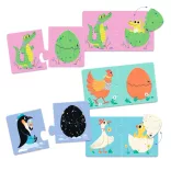 Djeco Puzzle na spájanie „Čie je to vajce?“ 12 dielov – Funny eggs