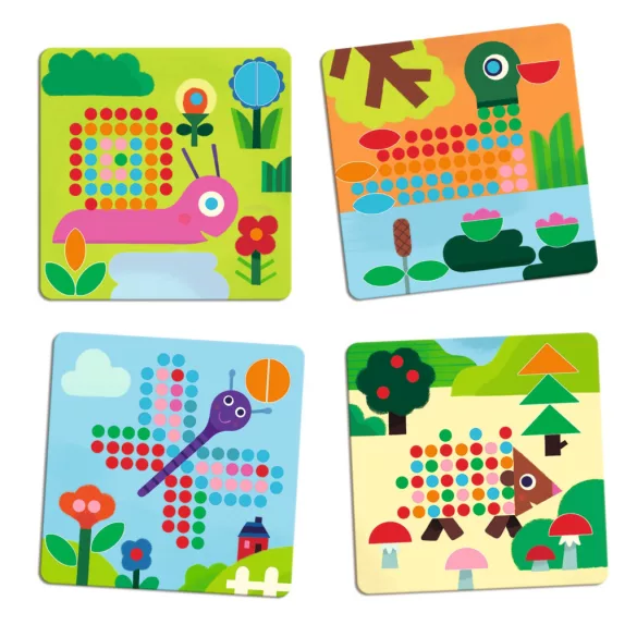Djeco Mozaika s bodkami Domáce zvieratká – Mosaico Mini Animo