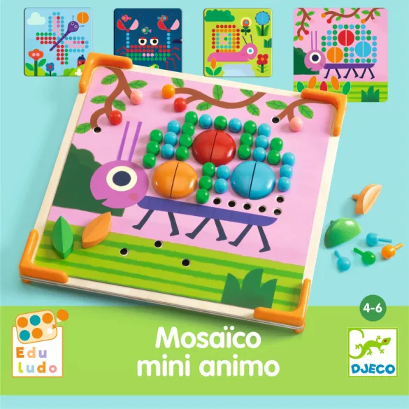 Djeco Mozaika s bodkami Domáce zvieratká – Mosaico Mini Animo