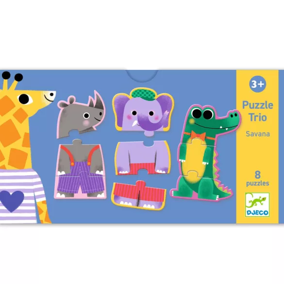 Djeco Trojica puzzle Zvuky džungle 24 dielov - Jungle melody