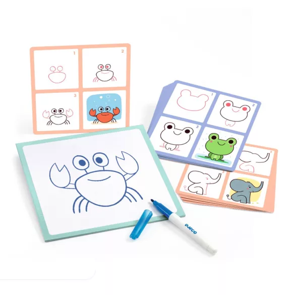 Djeco Kreslenie krok za krokom Zvieracie mláďatá – Eduludo Step by step Babies and Co