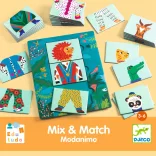 Djeco Vzdelávacia hra Zvieracie módy 54 ks - Eduludo Mix and Match Modanimo