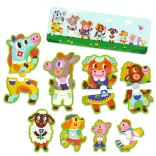 Djeco Skladacie puzzle „Veľkí a malí na farme“, 16 dielov – Big and small on the farm