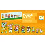 Djeco Skladacie puzzle „Veľkí a malí na farme“, 16 dielov – Big and small on the farm