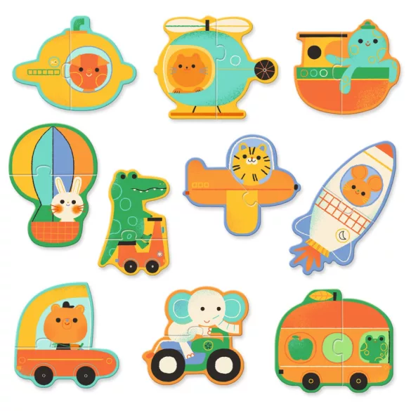 Djeco Párovacie puzzle Vozidlá 20 dielov - Duo Vehicles