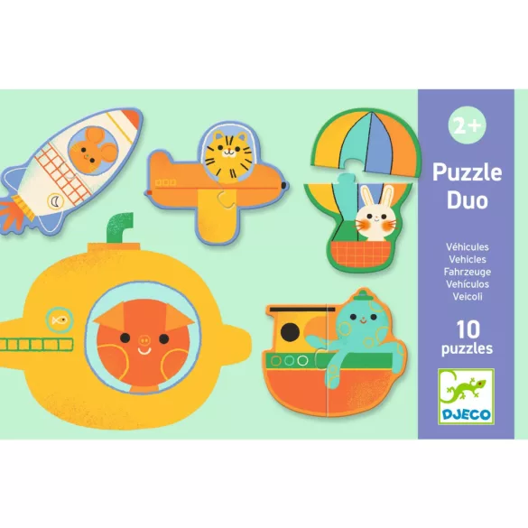 Djeco Párovacie puzzle Vozidlá 20 dielov - Duo Vehicles