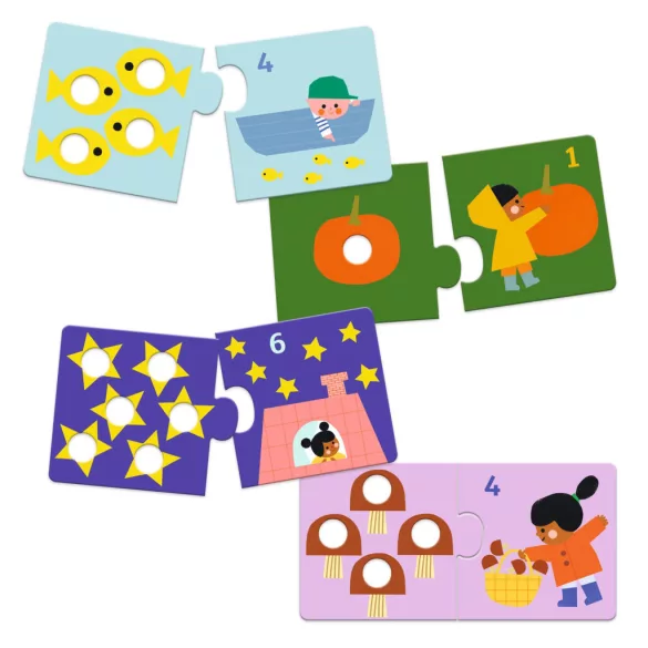Djeco Párovacie puzzle Čísla 24 ks - First figures