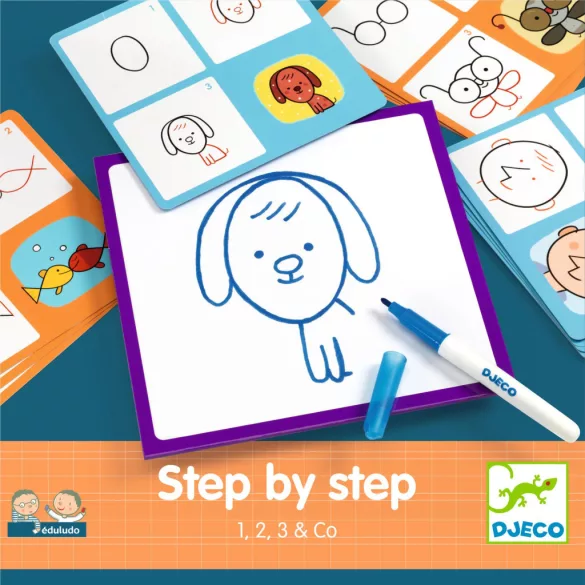 Djeco Eduludo Kreslenie krok za krokom Krok za krokom – Step by Step 1, 2, 3 & Co