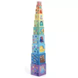 Djeco skladacie kocky pyramída - Rainbow