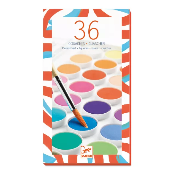 Djeco Gouache farby v tubách, 36 farieb
