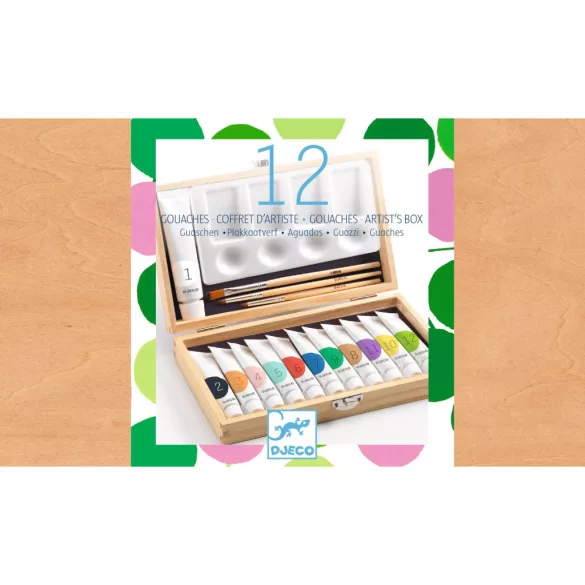 Djeco Design by Umelecká dielňa Sada na maľovanie - 12 Gouaches Artist’s box