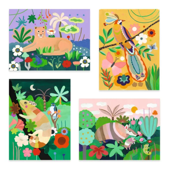Djeco Design by Umelecká dielňa Maľovanie s reliéfom Tropický les - Tropical forest