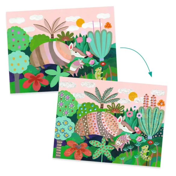 Djeco Design by Umelecká dielňa Maľovanie s reliéfom Tropický les - Tropical forest