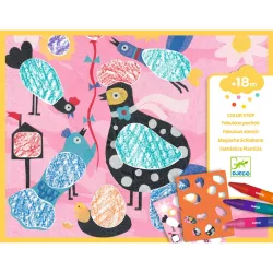   Djeco Design by Šablóny na vyfarbovanie Vtáčik a kamaráti - Birdie & Co