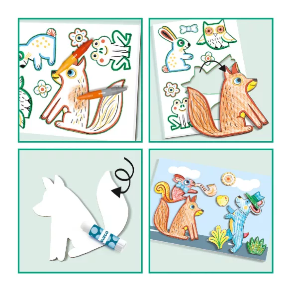 Djeco Kolážová dielňa – Svet, ktorý treba vytvoriť, zvieratá – A world to create, animals