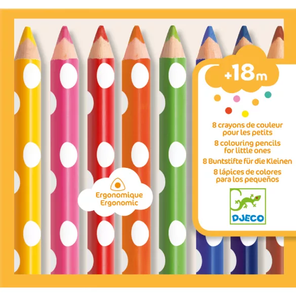 Djeco 8-dielna sada farebných ceruziek pre najmenších