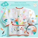 Djeco Zásterka s vreckom, s nálepkami a ceruzkami - Apron with pocket Stickers and pencils