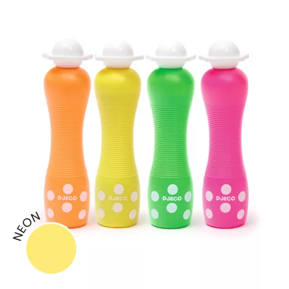 Sada fixiek Djeco Marok v 4 fluorescenčných farbách – maľovanie bodkami – veľké bodkové fixky