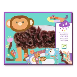   Djeco Kolážová dielňa Chlpatí priatelia s vlnou a suchým zipsom - Wool and Velcro Fluffy friends!