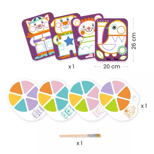 Djeco Maľovanie paletou Bacuľaté líčka - Palette painting Chubby cheeks