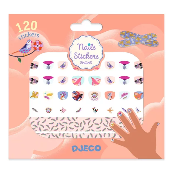 Djeco Design by Körömmatricák Vtáky a perie - Feathers