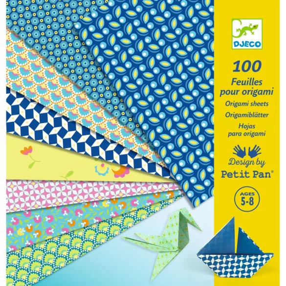 Djeco Design by Origami 100-listová sada Leto s grafikou 10 x 10 – Natsu