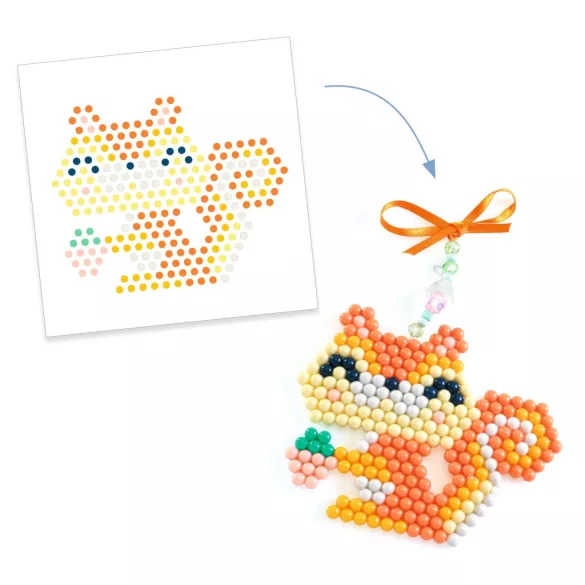 Djeco Artistic Aqua Sada na vytváranie obrazov z perličiek Chlpatí priatelia - Furry friends