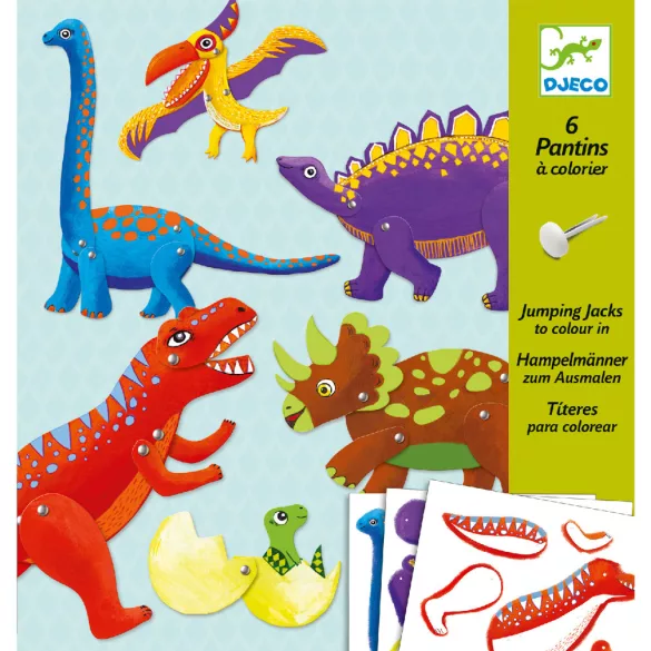 Djeco Výroba zvieracích figúrok na sponkách, dinosaury