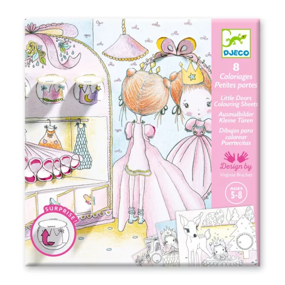 Djeco Design by Prekvapenie – omaľovánky Pupiho dvierka – Pupi's little doors