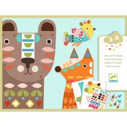   Djeco Design by Kollázs műhely Medvedík, líška, vtáčik – 3 giant animals