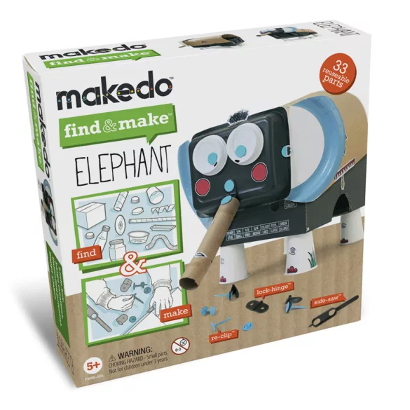 Makedo Find & Make – Skladanie slonov – Elephant
