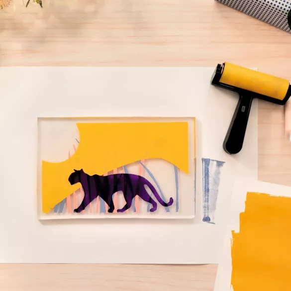 AGA Ateliér 47 Gélová tlač V noci a cez deň - Atelier 47 Gel Printing