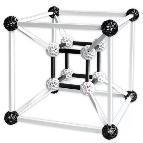 ZomeTool Vedecká stavebnica – ZomeTool v čiernej a bielej – Design 3