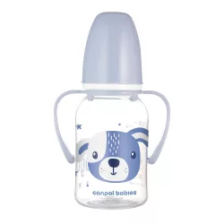   Canpol babies Fľaša s úzkym hrdlom a držadlom, CUTE ANIMALS, 120 ml, psík