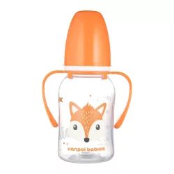   Canpol babies Fľaša s úzkym hrdlom a držadlom, CUTE ANIMALS, 120 ml, líška