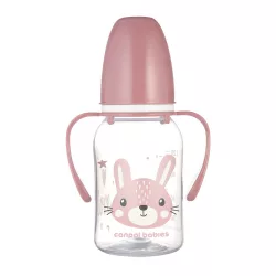   Canpol babies Fľaša s úzkym hrdlom a držadlom, CUTE ANIMALS, 120 ml, zajačik