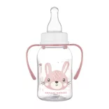 Canpol babies Fľaša s úzkym hrdlom a držadlom, CUTE ANIMALS, 120 ml, zajačik