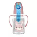 Canpol babies Fľaša s úzkym hrdlom a držadlom, CUTE ANIMALS, 120 ml, zajačik