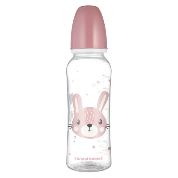 Canpol babies Fľaša s úzkym hrdlom, CUTE ANIMALS, 250 ml – zajačik