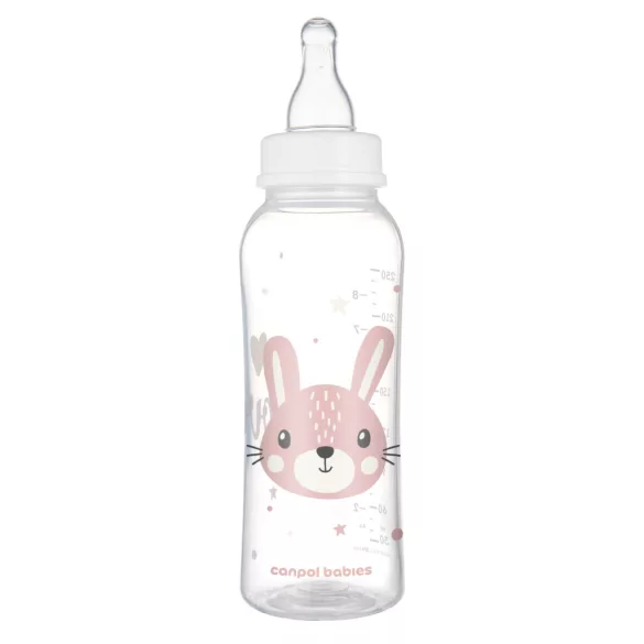 Canpol babies Fľaša s úzkym hrdlom, CUTE ANIMALS, 250 ml – zajačik