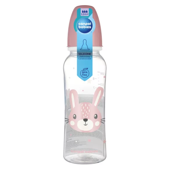 Canpol babies Fľaša s úzkym hrdlom, CUTE ANIMALS, 250 ml – zajačik