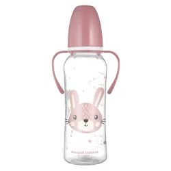   Canpol babies Fľaša s úzkym hrdlom a držadlom, CUTE ANIMALS, 250 ml, zajačik