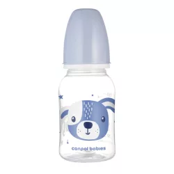   Canpol babies Fľaša s úzkym hrdlom CUTE ANIMALS 120 ml – modrá