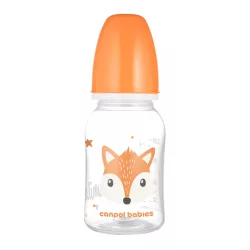   Canpol babies Fľaša s úzkym hrdlom CUTE ANIMALS 120 ml – oranžová