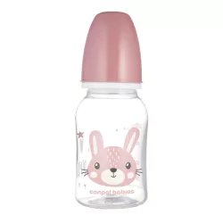   Canpol babies Fľaša s úzkym hrdlom CUTE ANIMALS 120 ml – ružová