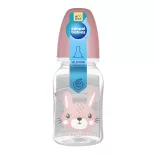 Canpol babies Fľaša s úzkym hrdlom CUTE ANIMALS 120 ml – ružová