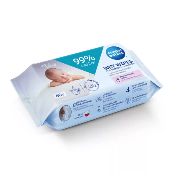 Canpol babies Vlhčené utierky s 99 % obsahom vody, 60 ks