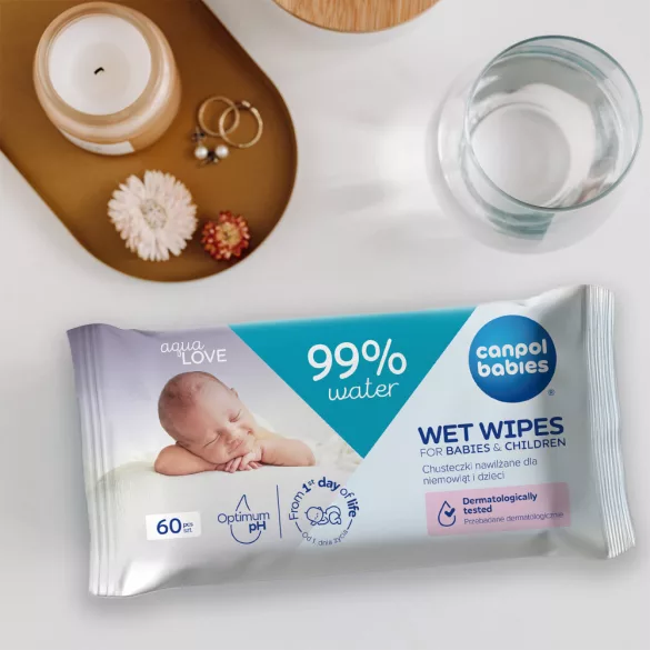 Canpol babies Vlhčené utierky s 99 % obsahom vody, 60 ks