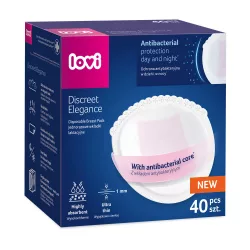   Lovi Discreet Elegance Antibakteriálne vložky do podprsenky 40 ks – biele